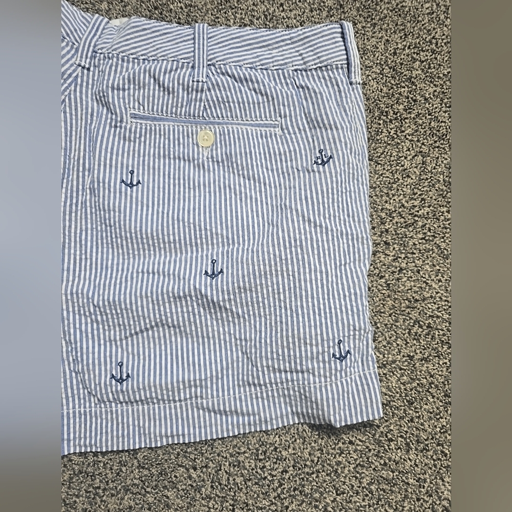POLO by Ralph Lauren Seersucker Shorts With Embroidered RL Anchors, Size 12 - Picture 6 of 8